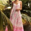 Juliet Dunn Cage Block V Neck Midi Dress Pink Pink Cage Block Best