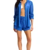 Seafolly Crinkle Beach Shorts Azure New