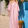 Pearl & Caviar Finikas Off Shoulder Dress Outlet