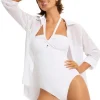 Seafolly Halter Bandeau Swimsuit White Hot
