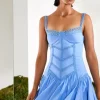 Charo Ruiz Lira Short Dress Blue WashedBlue Sale