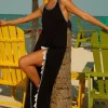 Pitusa Monochrome Tassel Slit Dress Black Sale