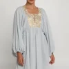 Greek Archaic Kori Triangle Long Sleeve Mini Dress Grey Hot