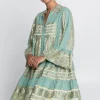 Greek Archaic Kori Triangle Long Sleeved Mini Dress Green Online