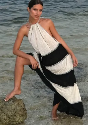 Pitusa Aegean Tiered Dress Ecru Fashion