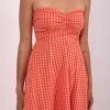 Sundress Amelie Dress Coral Gingham CoralGingham Discount