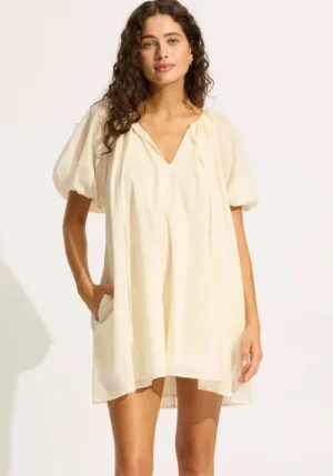 Seafolly Babydoll Dress Ecru Outlet