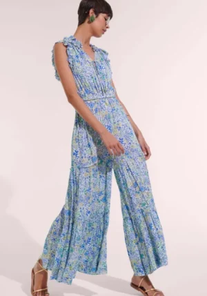 Poupette St Barth Belene Jumpsuit Blue Hot