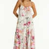 Sea Level Belle Tiered Maxi Sundress Belle/White Discount