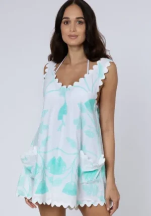 Juliet Dunn Bellflower Low Back Dress Aqua Bellflower Aqua Fashion