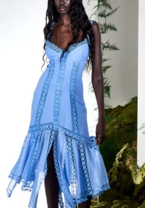 Charo Ruiz Blossel Long Dress Blue WashedBlue New