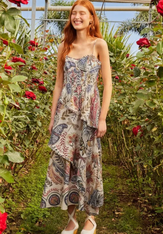 Farm Rio Boho Glam Strappy Maxi Dress Clearance