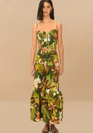 Farm Rio Botanical Forest Midi Skirt Online