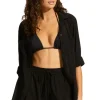 Seafolly Breeze Beach Shirt Black Best