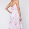 Juliet Dunn Cage Block V Neck Midi Dress Pink Pink Cage Block Best