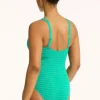 Sea Level Capri Panel Swimsuit Evergreen Clearance