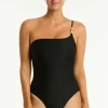 Sea Level Caracus One Shoulder Swimsuit Black Online