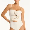 Sea Level Casa Del Mar Flower Bandeau Swimsuit Coconut Fashion