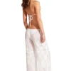 Seafolly Casablanca Embroidered Beach Trousers White Discount