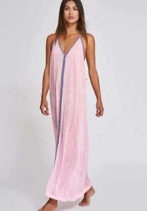 Pitusa Cheetah Maxi Sundress Light Pink Discount