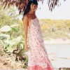 Juliet Dunn Cherry Blossom Strappy Maxi Dress CherryBlossom Discount