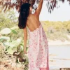 Juliet Dunn Cherry Blossom Strappy Maxi Dress CherryBlossom Discount