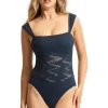 Seafolly Chiara DD Swimsuit Navy New