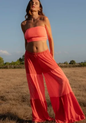 Pitusa Colour Block Palazzo Pants Strawberry Fashion