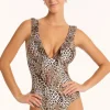 Sea Level Frill Swimsuit Congo New