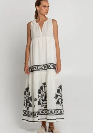 Greek Archaic Kori Crete Sleeveless Maxi Dress Natural Best