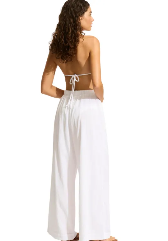 Seafolly Crinkle Beach Pant White Discount