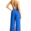 Seafolly Crinkle Beach Trousers Azure New
