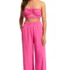 Seafolly Crinkle Beach Trousers Hot Pink Discount