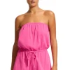 Seafolly Crinkle Playsuit Pink Discount