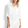 Seafolly Crinkle Twill Beach Shirt White Outlet