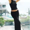 PQ Swim Crochet Long Skirt Midnight Black Outlet