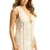 Seafolly Crochet Mini Dress Cream Crochet Hot