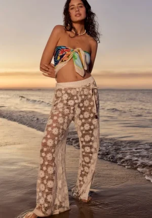 Seafolly Crochet Side Split Pant Hot