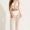 Seafolly Crochet Side Split Pant Hot