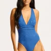 Seafolly Cross Back Swimsuit Ultramarine Clearance