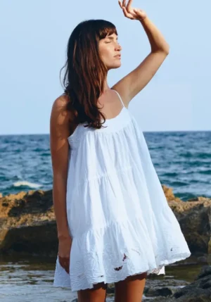 Juliet Dunn Cut Out Wave Mini Dress White Outlet