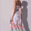 Charo Ruiz Danny Long Dress White Botanical Discount