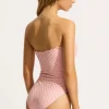 Seafolly Daydreamer DD Bandeau Swimsuit Pink Clearance