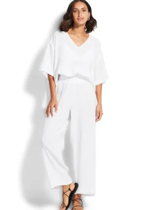 Seafolly Double Cloth Pants White Best