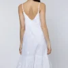 Juliet Dunn Embroidered V Neck Dress White Outlet