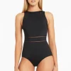 Sea Level Essentials High Neck Swimsuit Black Discount