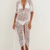 Vix Swimwear Eyelet Arie Long Cover Up Off White Online