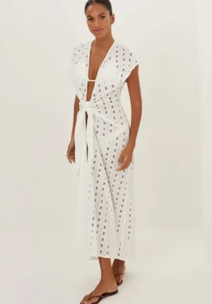 Vix Swimwear Eyelet Sasha Long Cover Up Off White Fashion