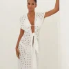 Vix Swimwear Eyelet Sasha Long Cover Up Off White Fashion