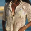 PQ Swim Flower Crochet Top Ivory Hot